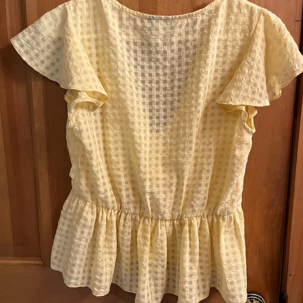 ASOS Yellow Textured Ruffle Blouse - Picture 4 of 4